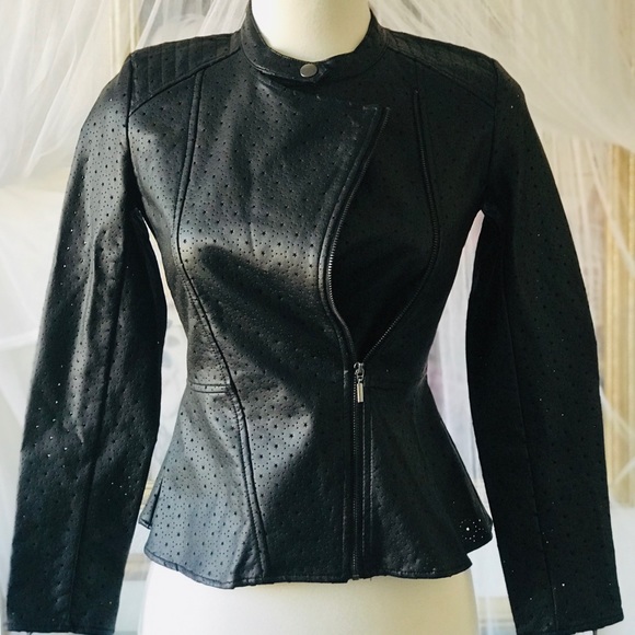 Xhilaration Other - Black Faux Leather Peplum Jacket